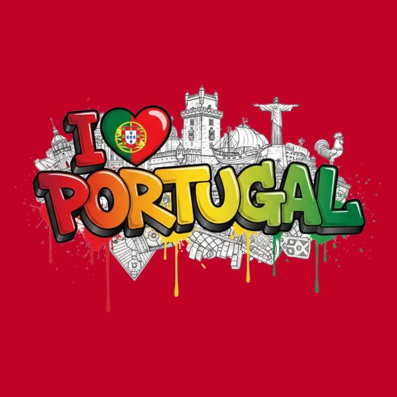 Drapeau portugais Monuments Graffiti Art