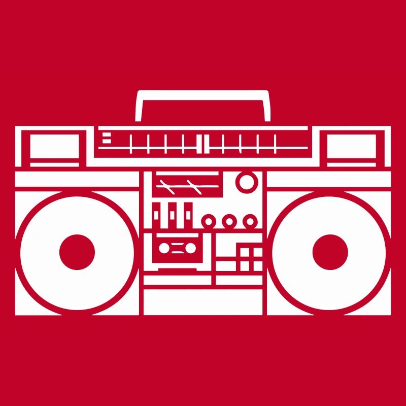 Graphisme rétro Boombox noir & blanc