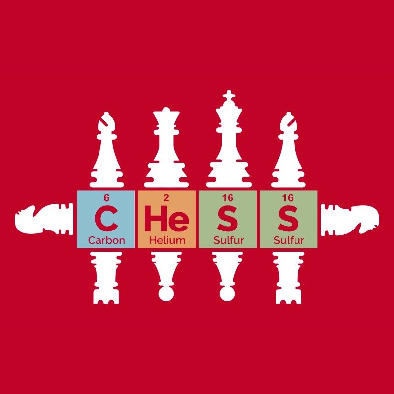 Chess retro figures periodic table funny icon