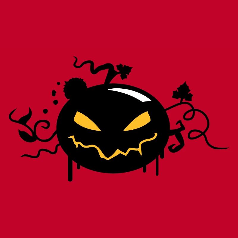 schwarzer Halloween Kürbis mit leuchtenden Augen