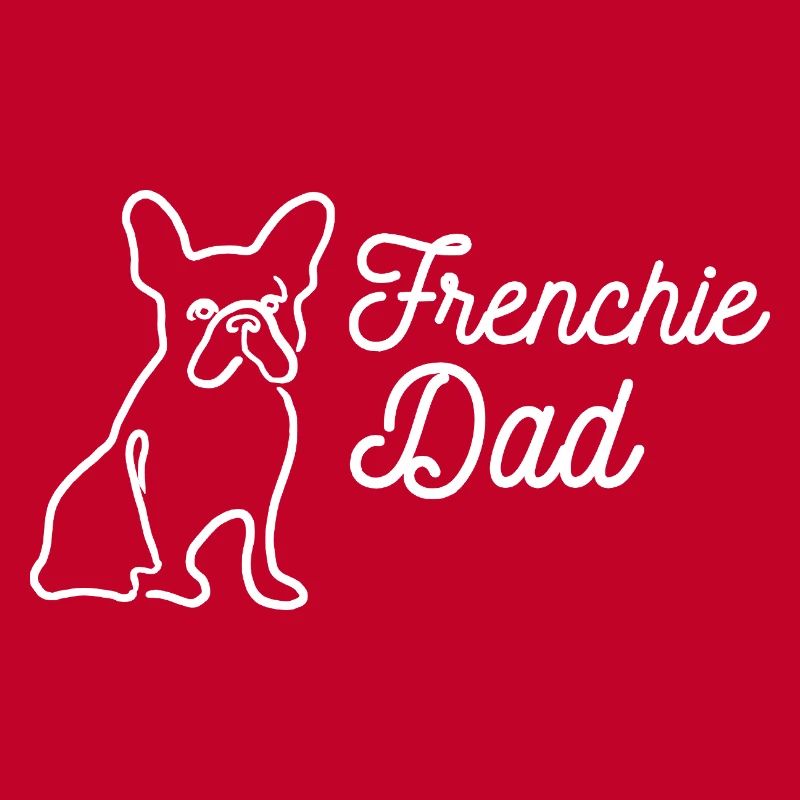 Frenchie Dad Outline Lineart