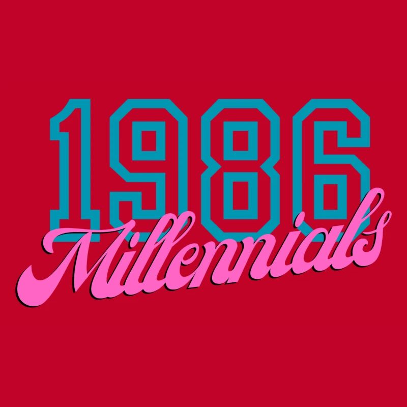 1986 Millennials Retro Numeric Design