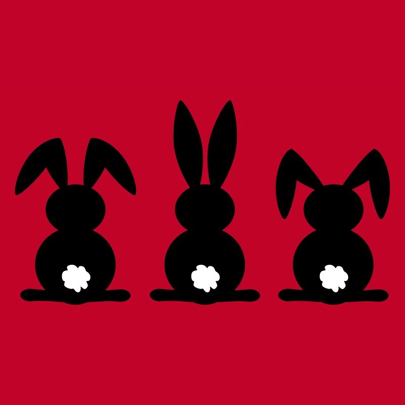 Kaninchen-Silhouette. Frohe Ostern oder Osterfeier. Ei.