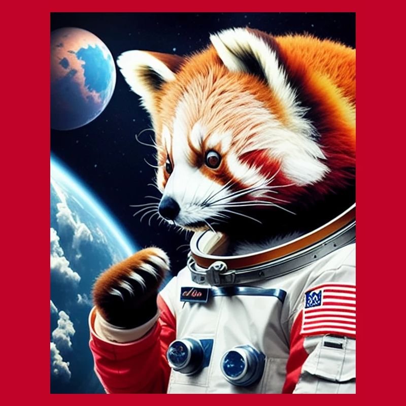 Panda roux dans l’espace