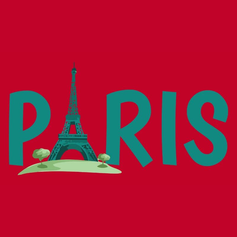 Paris Skyline with Eiffel Tower Illustration