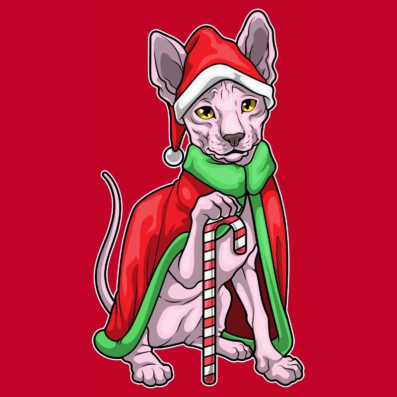 Sphynx Cat Canne de Noël