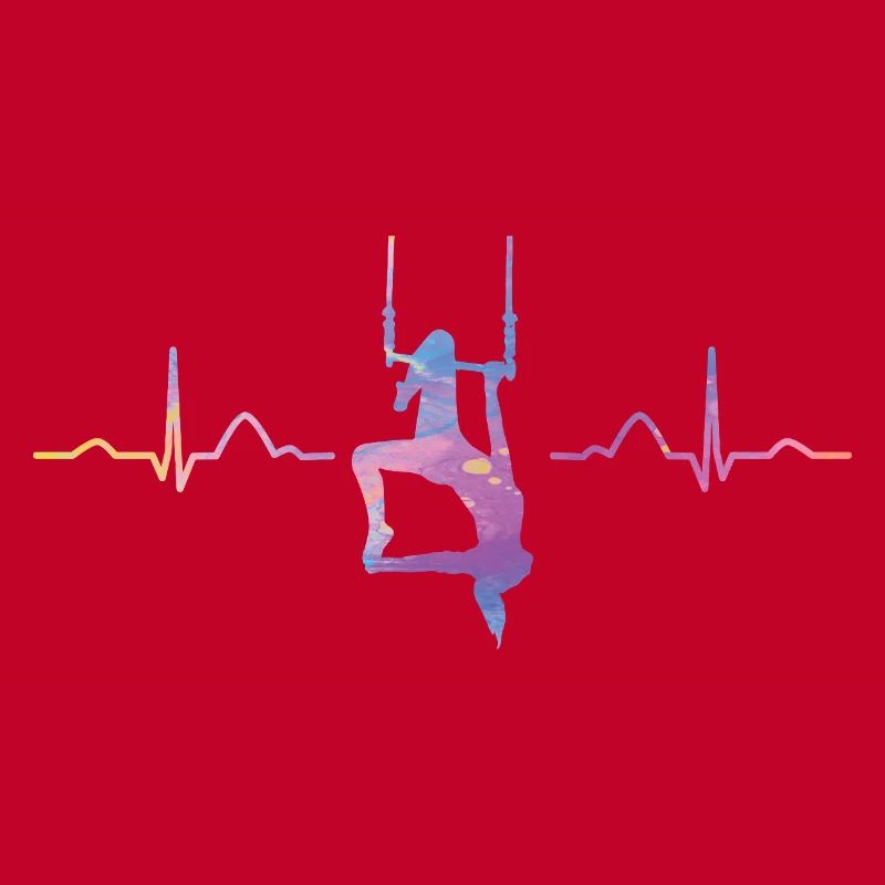 Aerialist Hearbeat ECG Cloud Swing Trapezoid