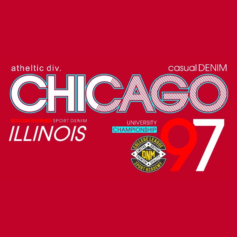 Conception typographique de la ville sportive de Chicago