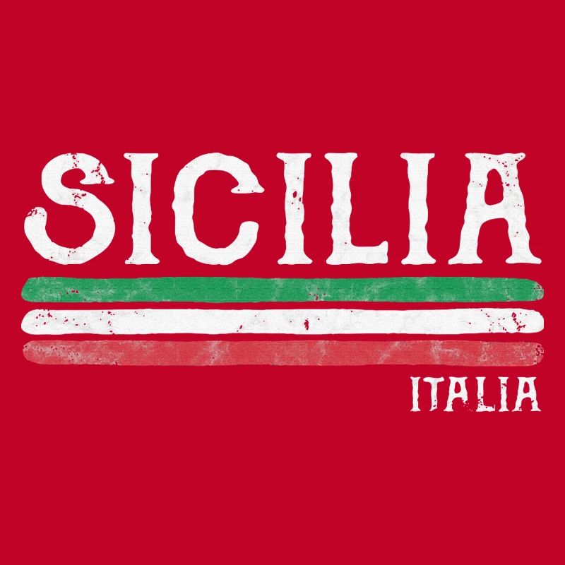 Sicilia Italia Distressed Flag