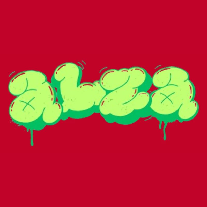 Hellgrünes Design im Graffiti-Stil