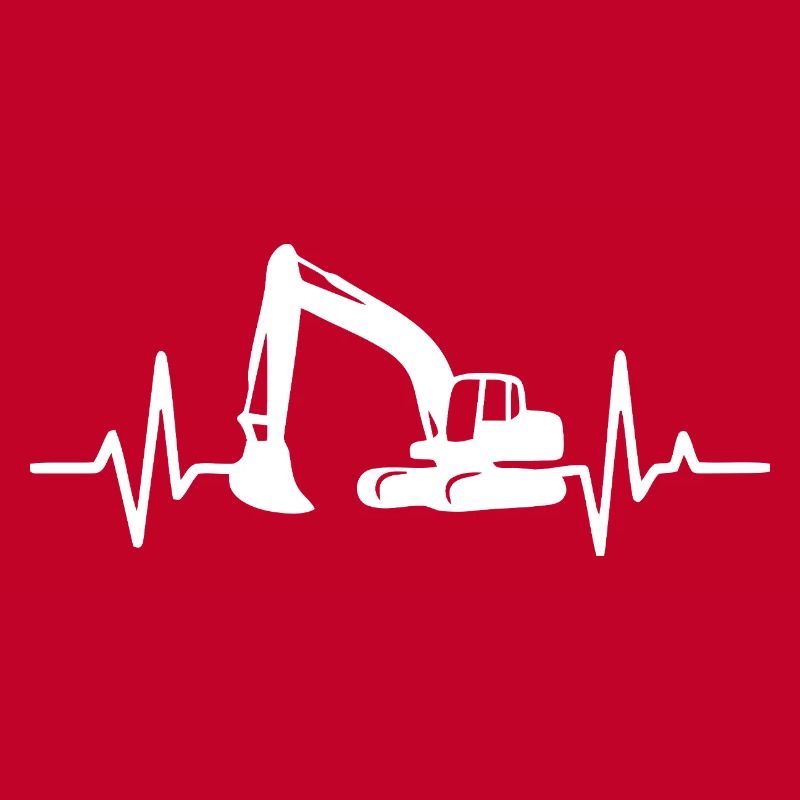 Construction Excavator Silhouette Design