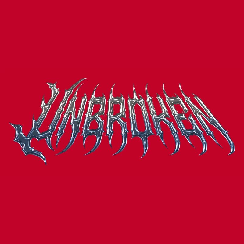 Unbroken - cold metal chrome text