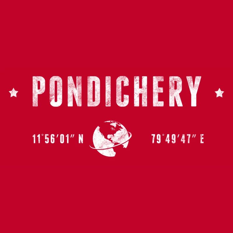 PONDICHERRY Stylized geographical coordinates