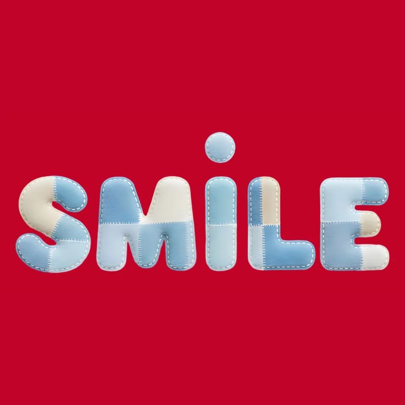 Lettrage Stitch Patch Smile