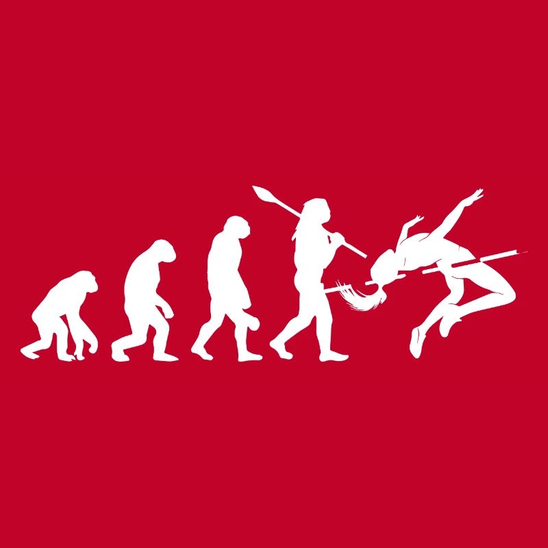 High Jumping Evolution Athlete Silhouette Art