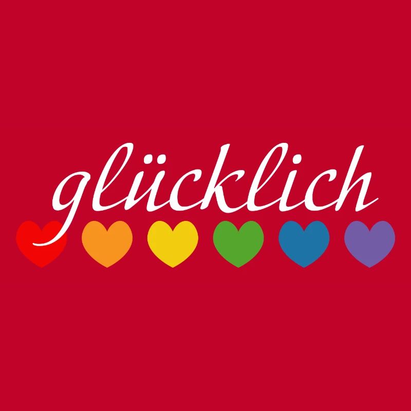 Regenbogenherzchen gluecklich weiss