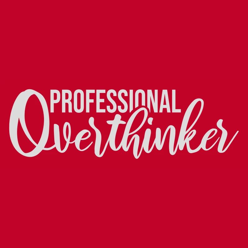 Professional Overthinker Funny Brooding Anxiety Logo