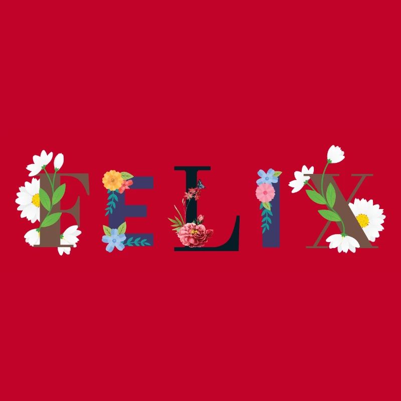 Le nom FELIX décoré de fleurs