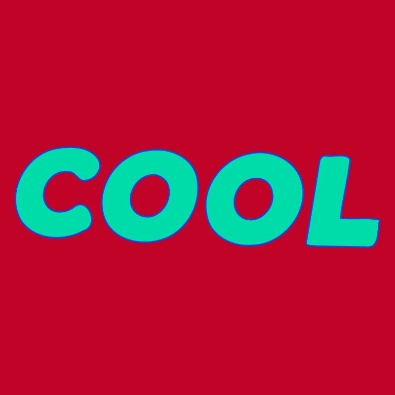 Coole retro-cyanfarbene Schrift