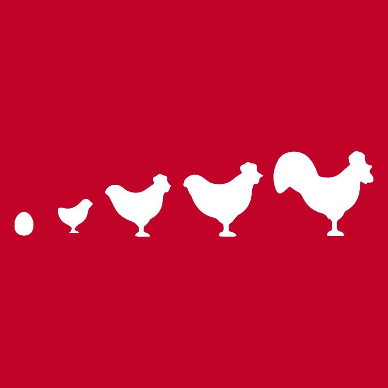 Evolution Bauer Huhn Hahn lustig
