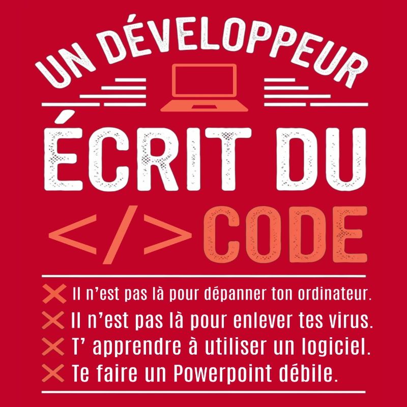 Un développeur écrit du code humour programmation