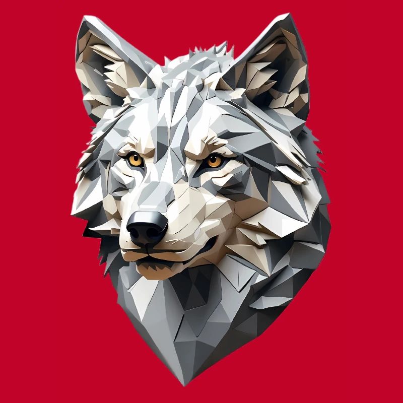 Wolf Head LowPoly Geometric