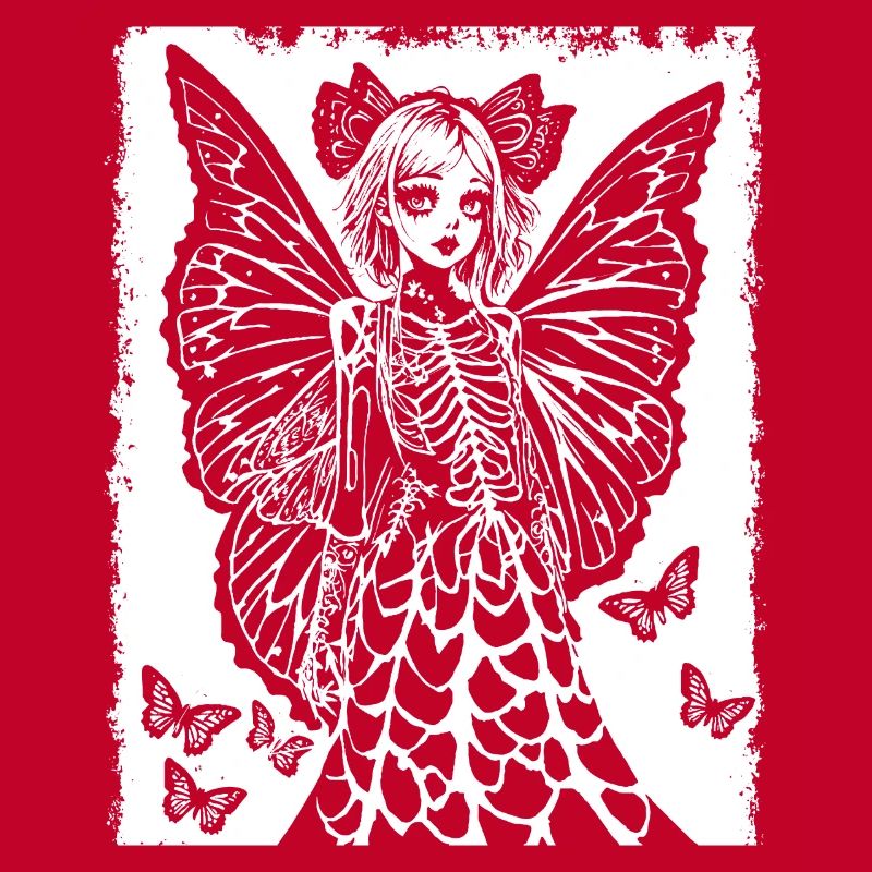 Fairycore Ästhetik Skelett Fee Goth Gothic G