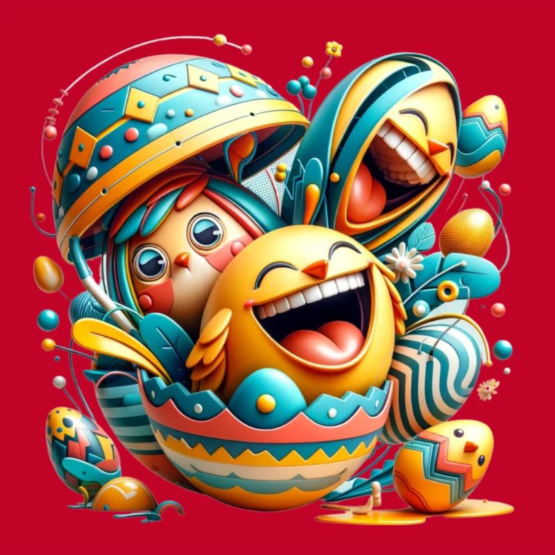 Conception graphique de Pâques dans le style Mixed Dimensions