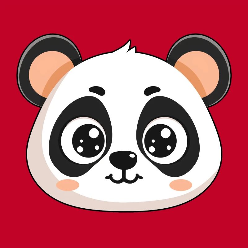 Panda head, cute animal, panda pattern