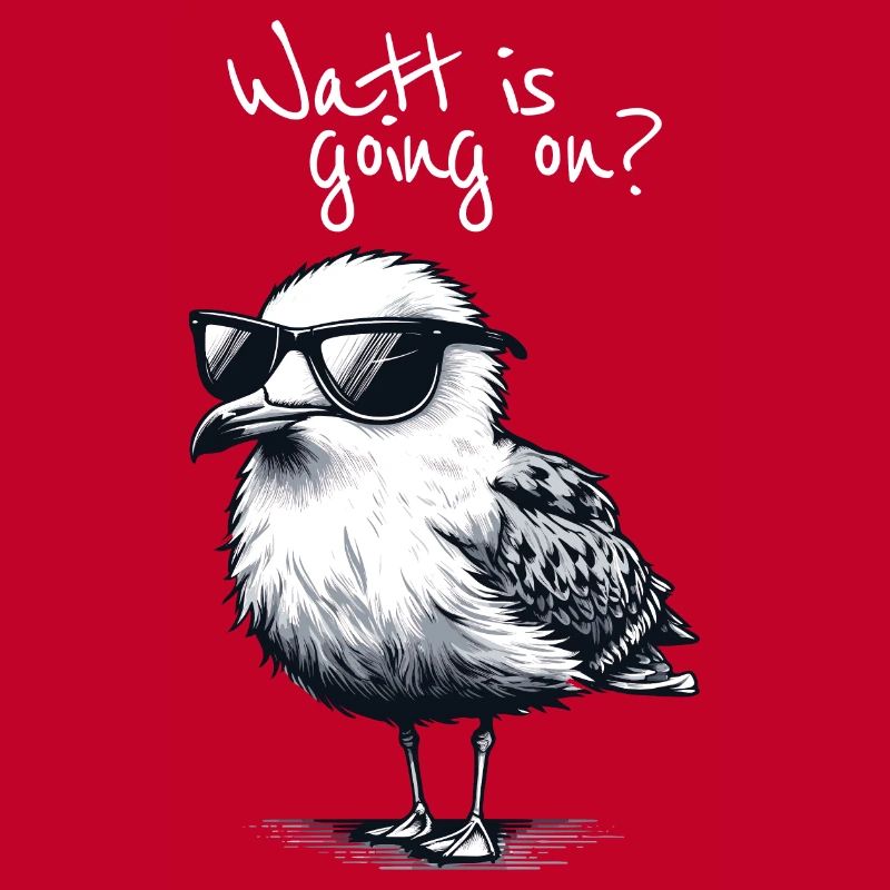 Watt is going on Coole Möwe Nordsee Spruch