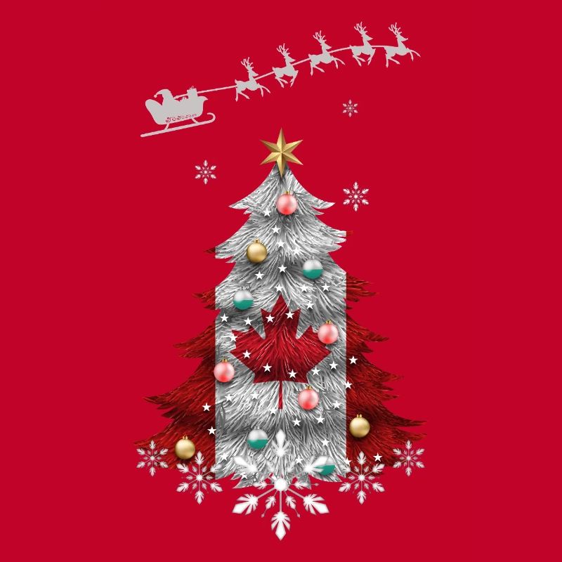 Arbre de Noël avec drapeau du Canada