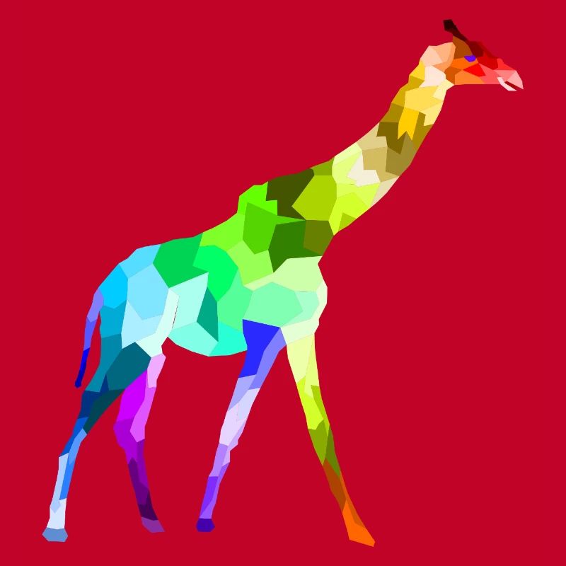Polygone coloré de girafes girafes arc-en-ciel