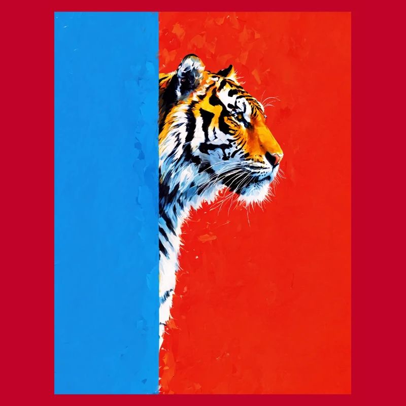 Tiger auf buntem Hintergrund
