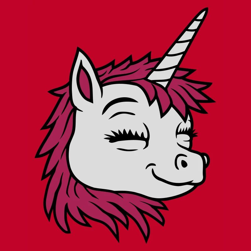 Tête joyeuse licorne comique