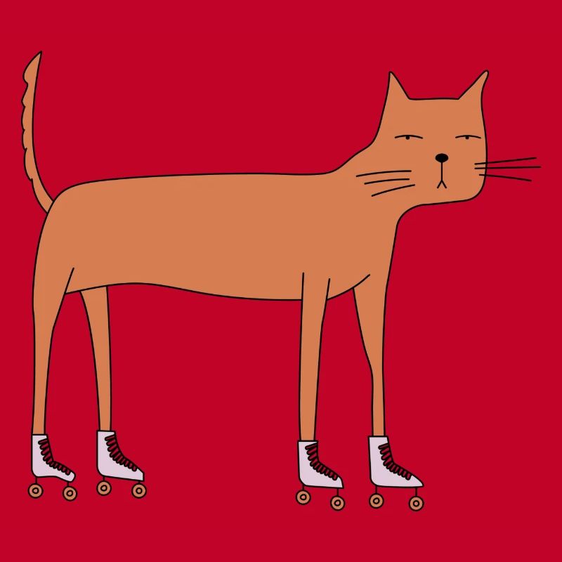 Chat sur roller quad