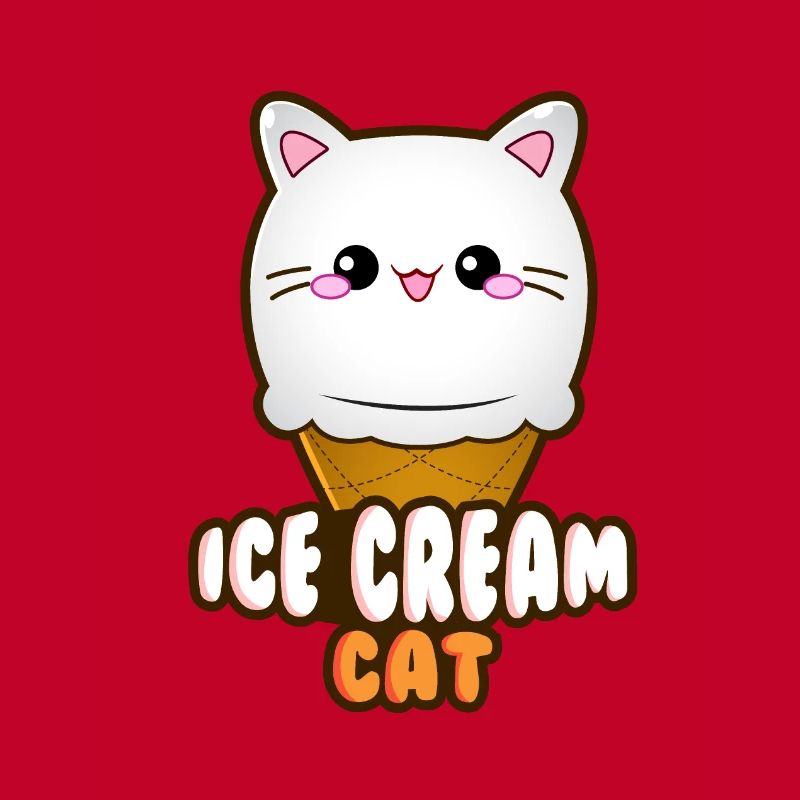 Ice Cream Cat Eiscreme Eis Katze Vanille Eiskugel