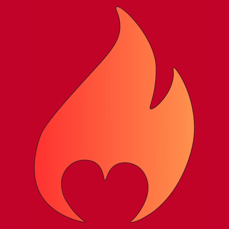 Flamme mit Herz