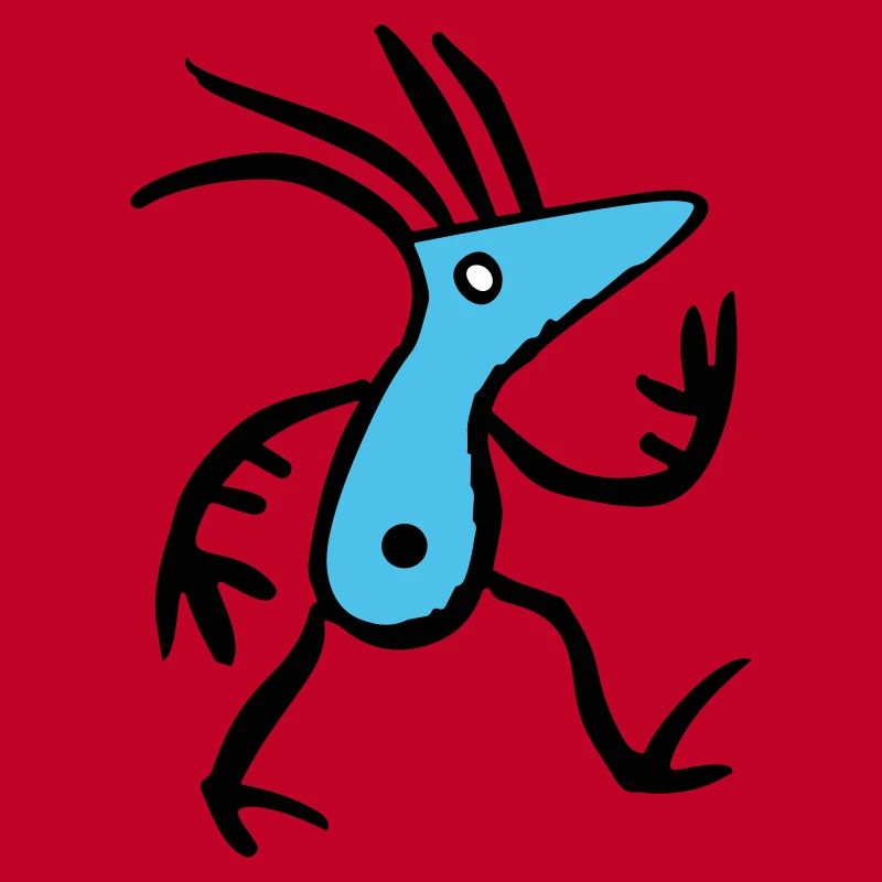 Créature bleue abstraite