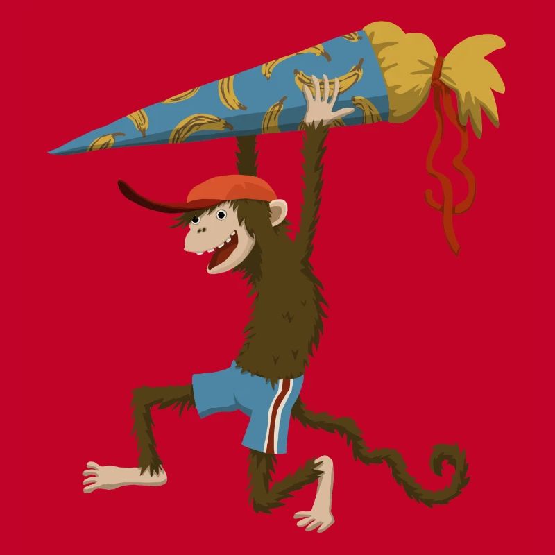 Singe avec cône d’école