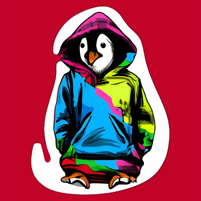 Süßer Pinguin mit Bunten Pullover