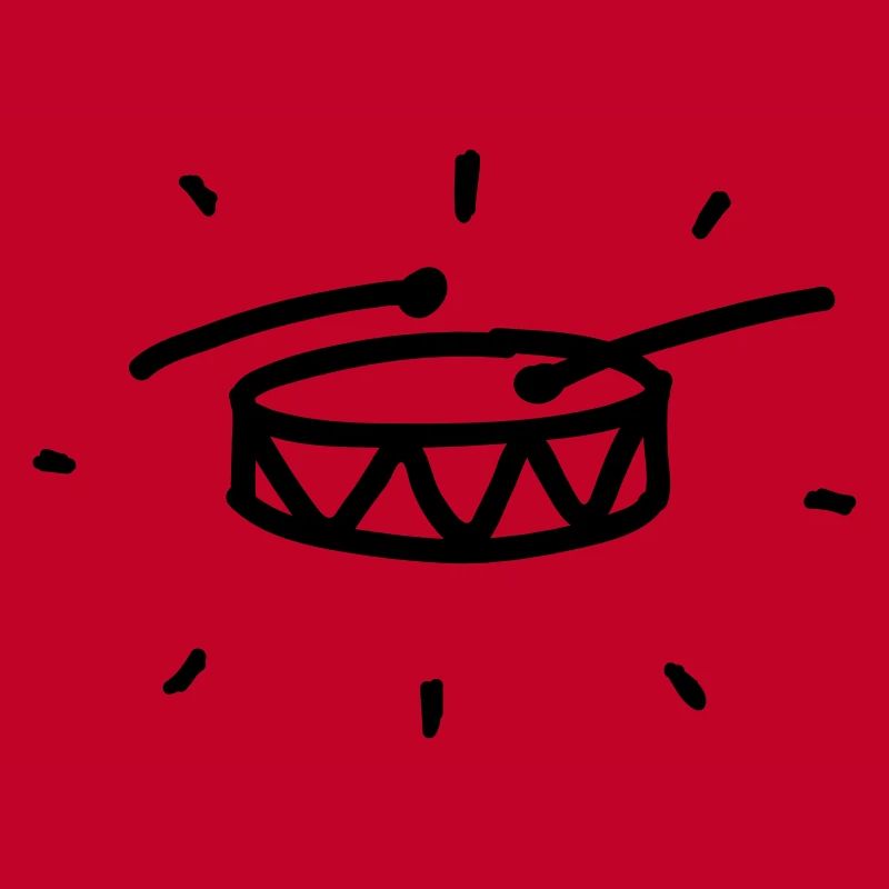Small marching drum with drumsticks