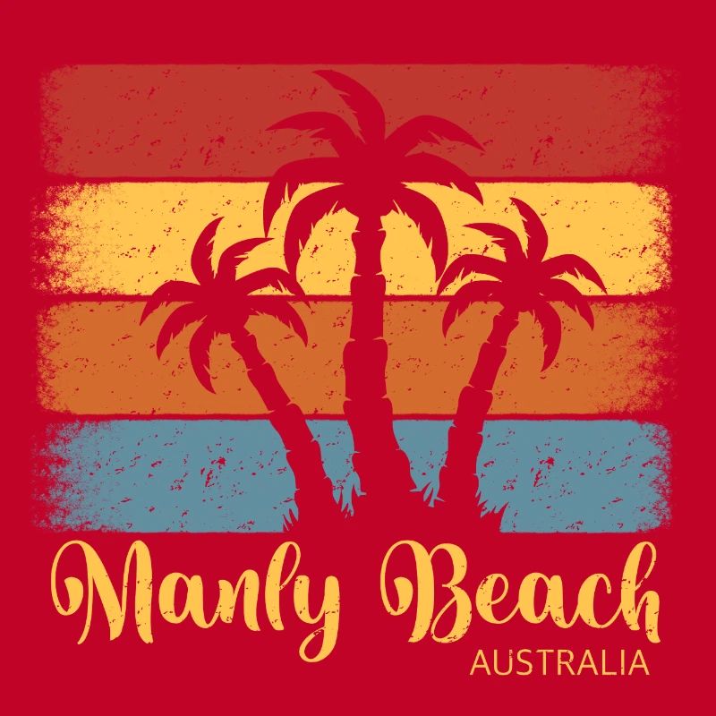 Manly Beach Australia retro