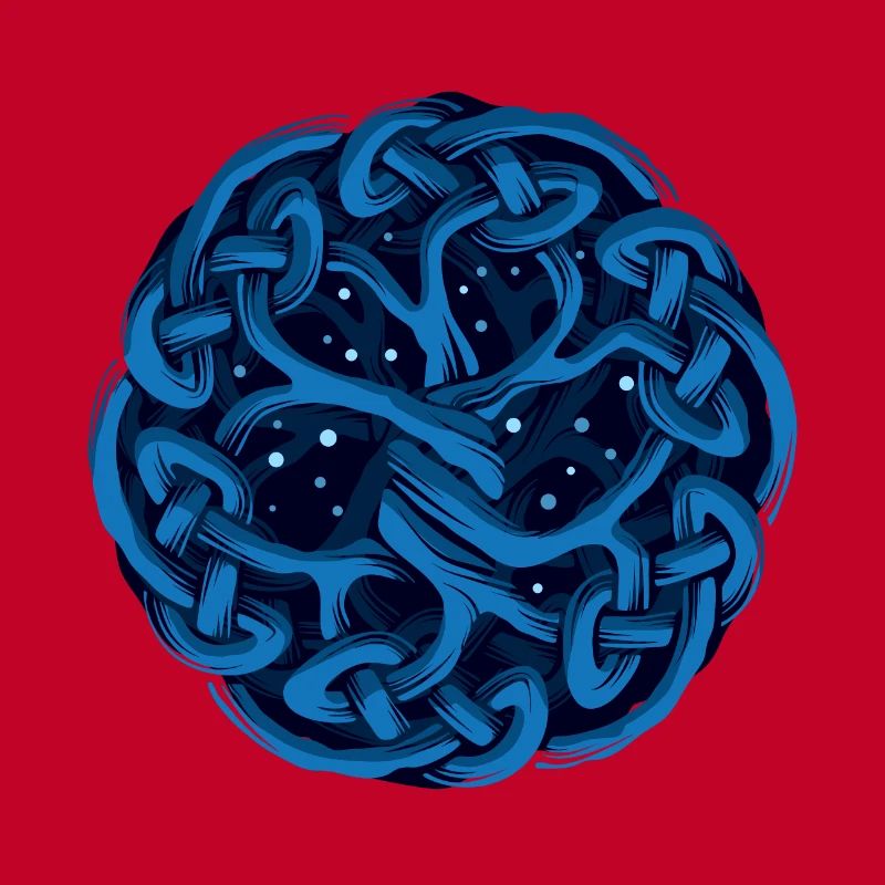 Celtic tree, blue