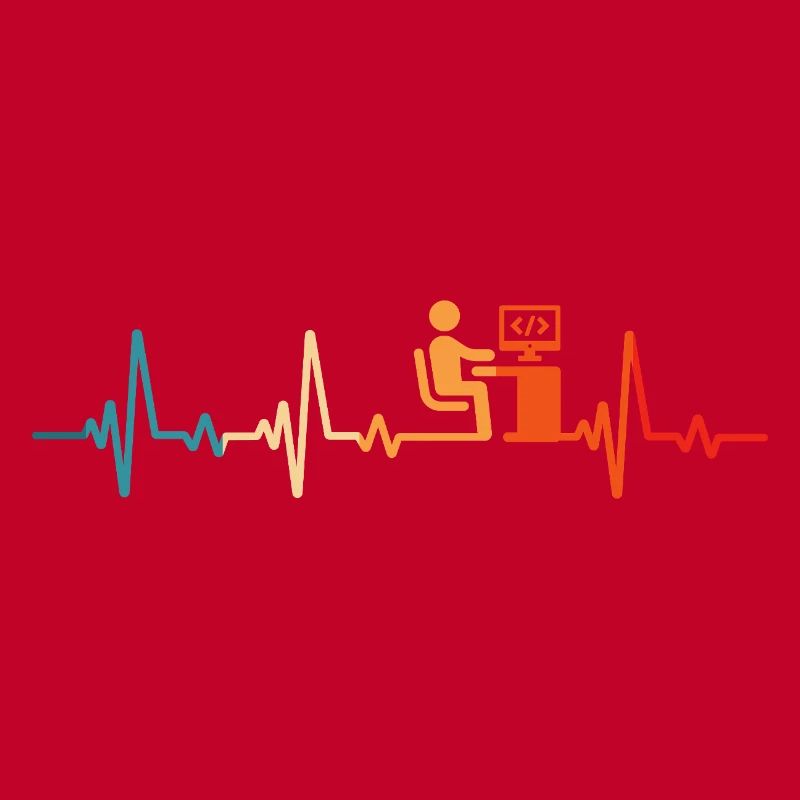 Programmer Retro Heartbeat Computer Scientist code