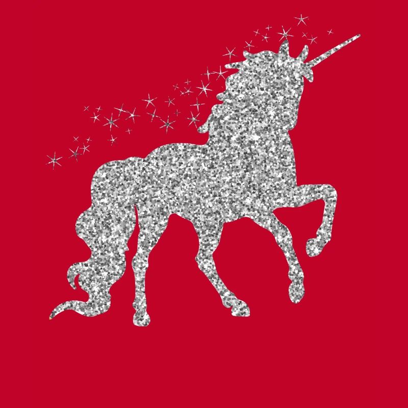 Das silberne glitzer Einhorn