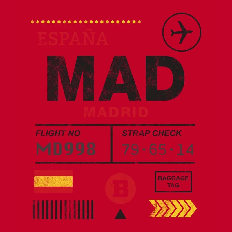 Étiquette d’aéroport de Madrid