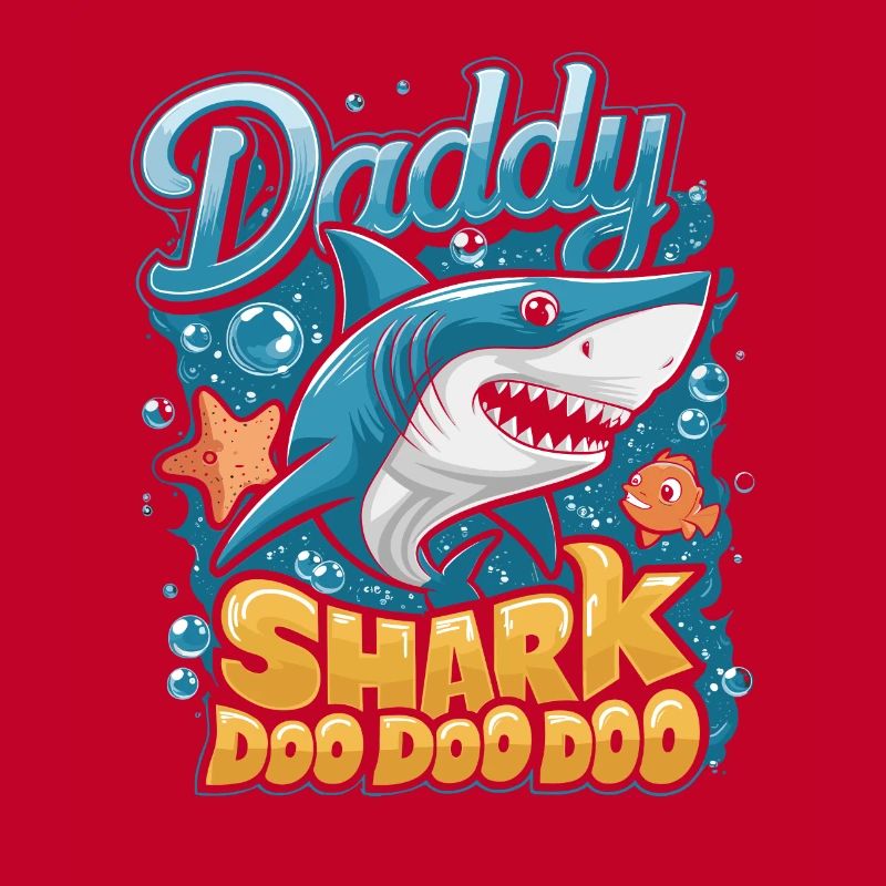 Daddy Shark Doo Doo Cute Shark Design