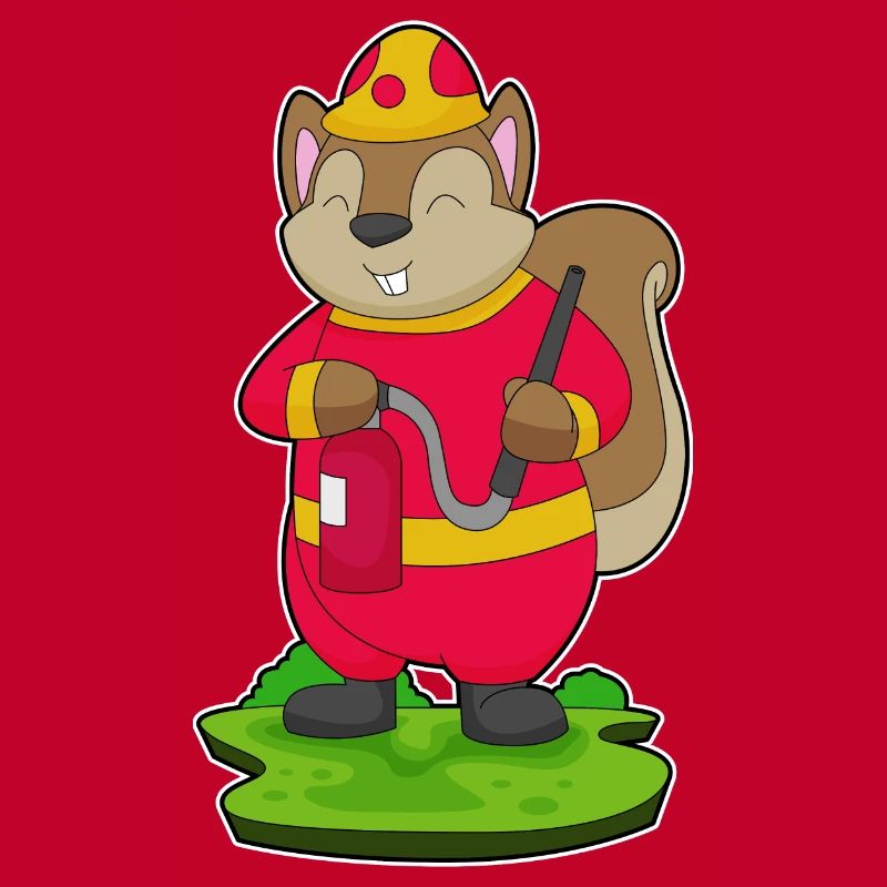 Pompier Squirrel Extincteur Brigade