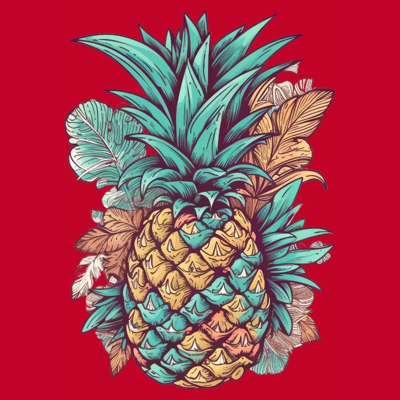 Pineapple colorful retro comic