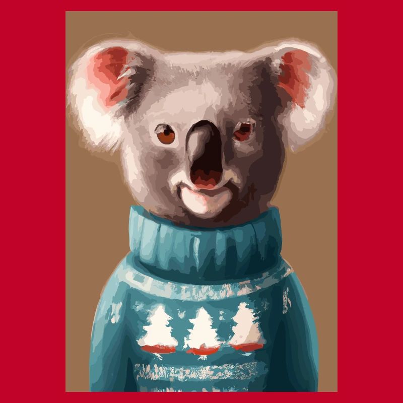 Koala im Weihnachtspullover